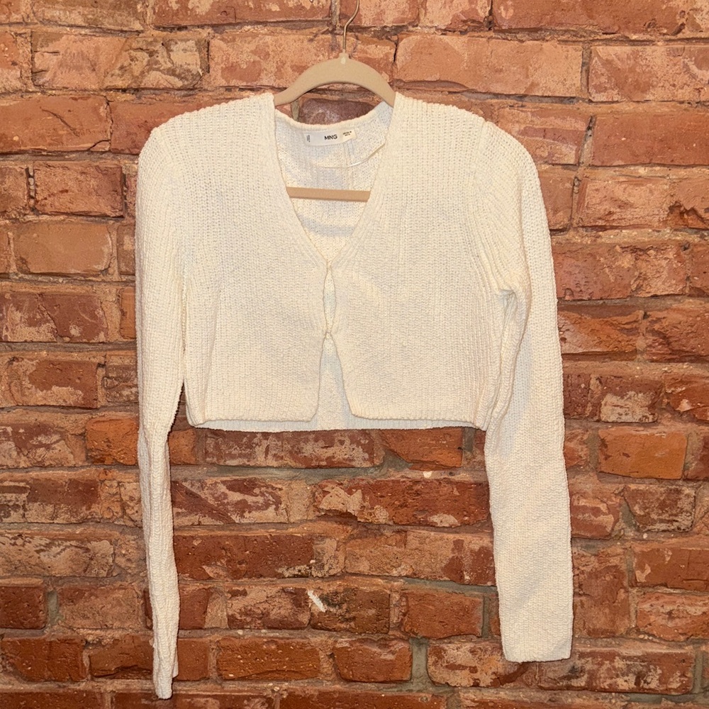Mango Cream Cable-Knit Sweater Top